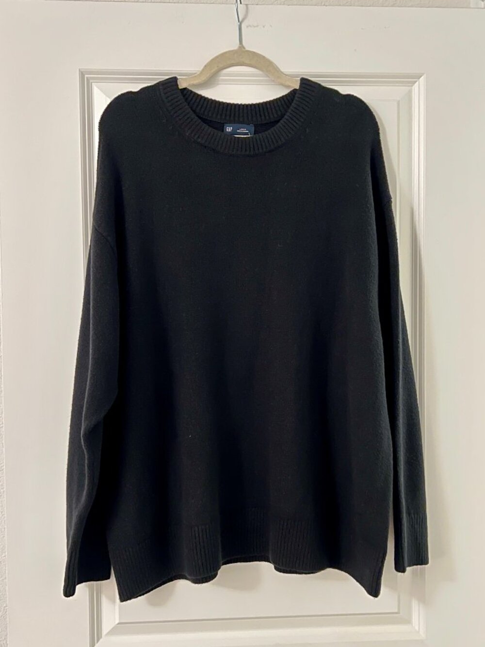 GAP Cashsoft Black Oversized Crew Neck Sweater, NEW